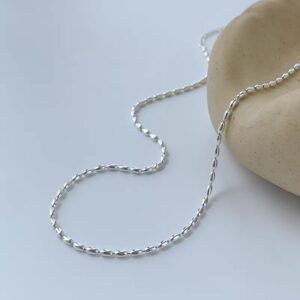 Simple Niche Rice Grain Copper Necklace