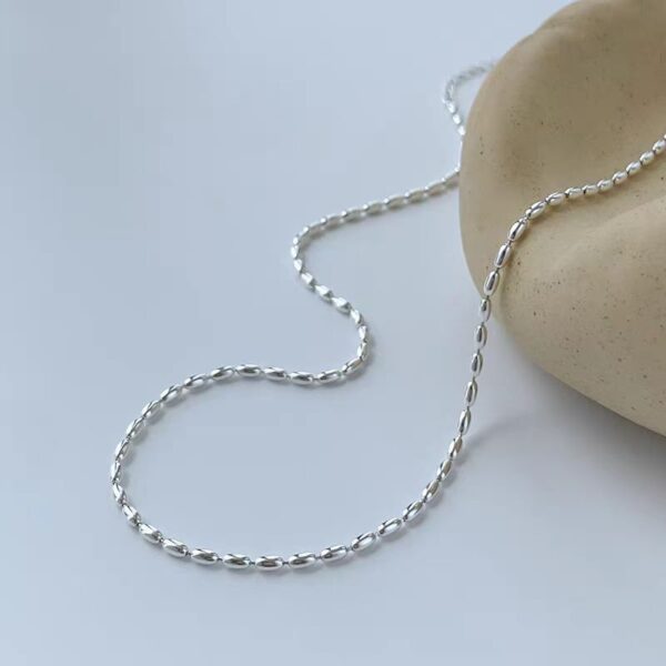 Simple Niche Rice Grain Copper Necklace