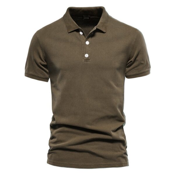 Lapel European And American Sports Men Twill Short Sleeve - Image 10