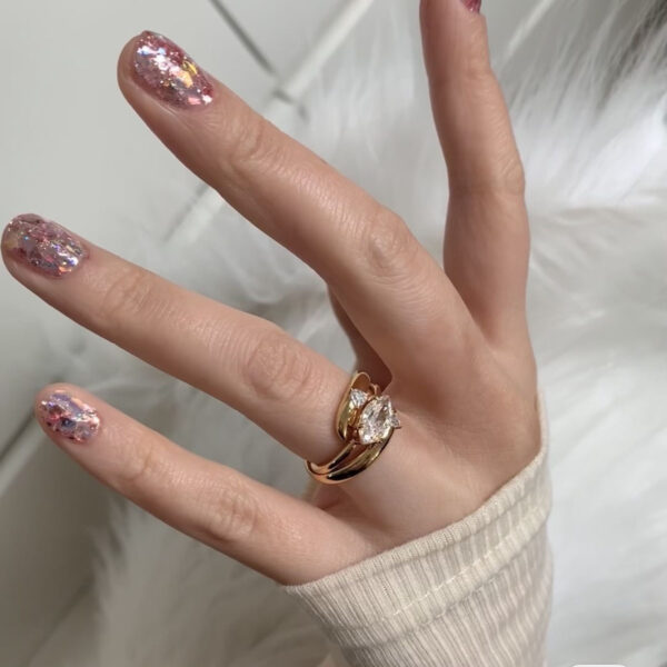Unique Personality Dual-wear Wide Version Horse Eye Rhinestone Ring Female - Image 4