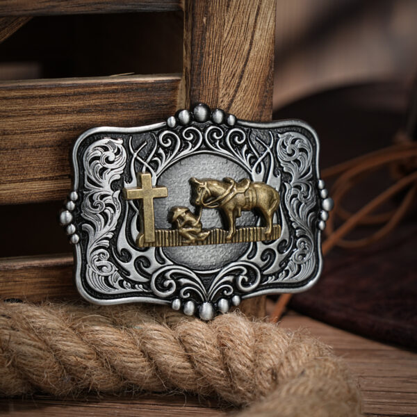 Men's Retro Tough Guy Punk Denim Belt Buckle - Image 8