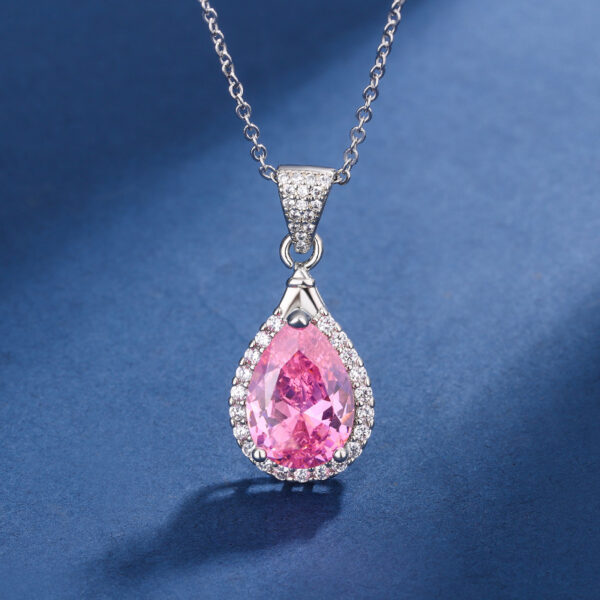 Water Drop Pendant Necklace Ring Stud Earrings Three-piece Set - Image 9