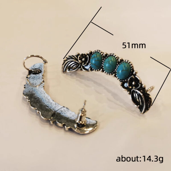 Turquoise Retro Earrings Ear Clip - Image 4