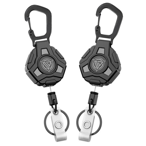 Polygon Climbing Button Carabiner Retractable Key Ring - Image 2