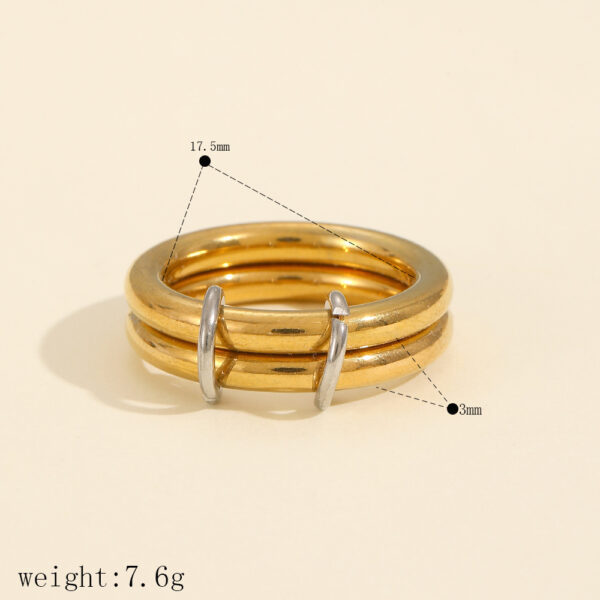 Geometric Multilayer Ring Stainless Steel Ring - Image 7