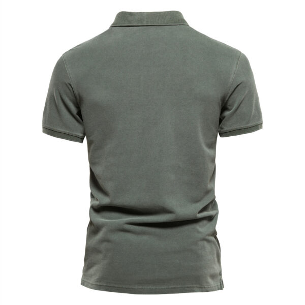 Lapel European And American Sports Men Twill Short Sleeve - Image 3