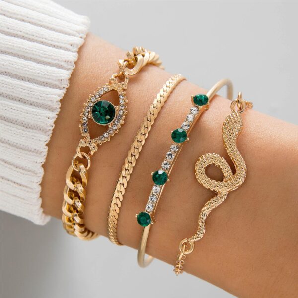 Fashion Special Diamond Jade Bracelet Suit - Image 4