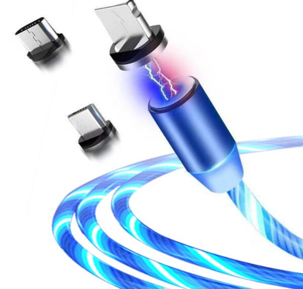 Compatible with Apple, Flowing Ligh Magnetic Streamer Data Line Cable for Iphone Android Typec - Image 3