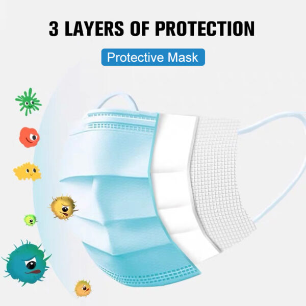 Professional Medical Mask Disposable 3-Ply Face Mask Antiviral Medical-Surgical Mask - Image 2