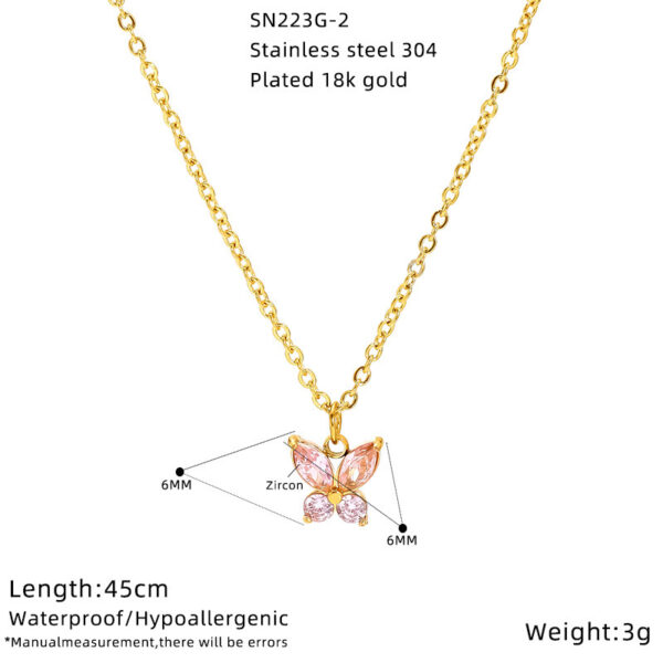 Light Luxury Diamond Peacock Green Clavicle Chain - Image 4