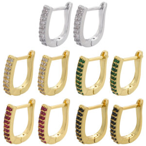 Micro-inlaid Colorful Crystals Ear Clip Horseshoe