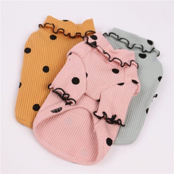 Dot turtleneck dog bottoming shirt - Image 2