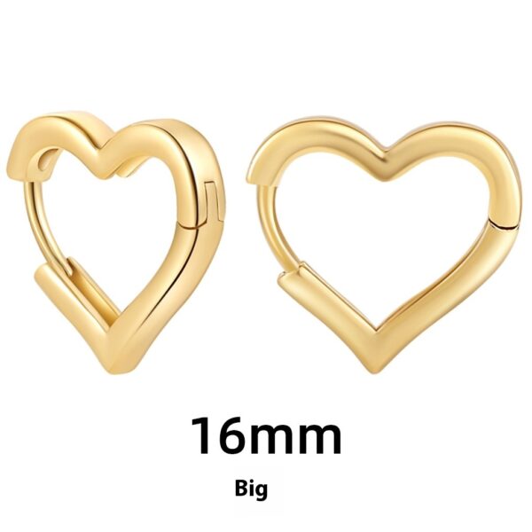Women's Simple Hollow Pentagram Love Square Twist Earrings - Image 5
