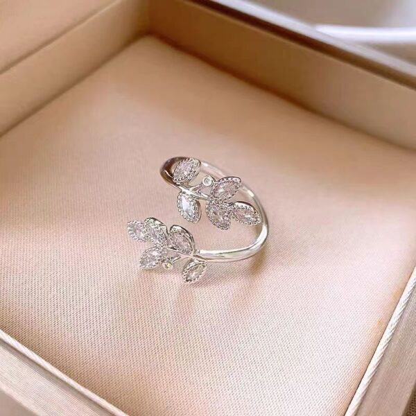 Leaves Open Ring Female Light Luxury Temperament High Sense - Image 7