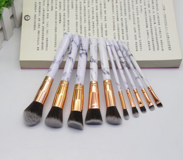 15 Marbled Design Makeup Brushes Set - Image 8