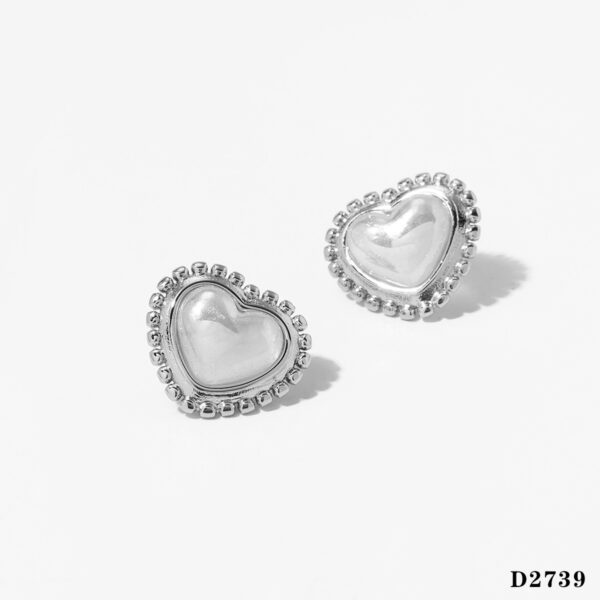 Temperament Entry Lux New 316 Stainless Steel Love Heart Stud Earrings - Image 7