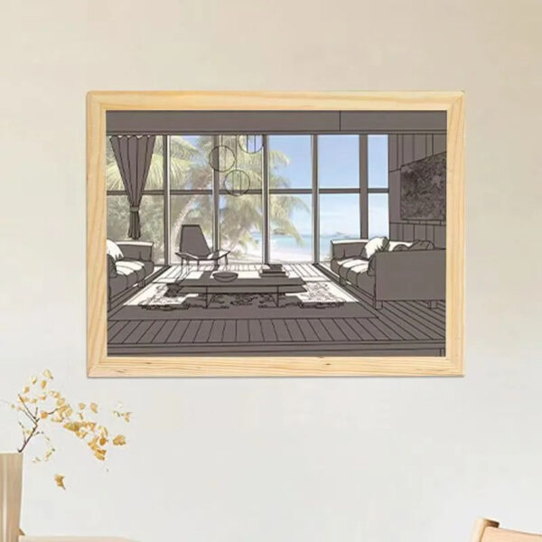 Illuminated Picture LED Decorative Light Painting Bedside Picture Style Creative Modern Simulate Sunshine Drawing Night Light Gift - Image 5