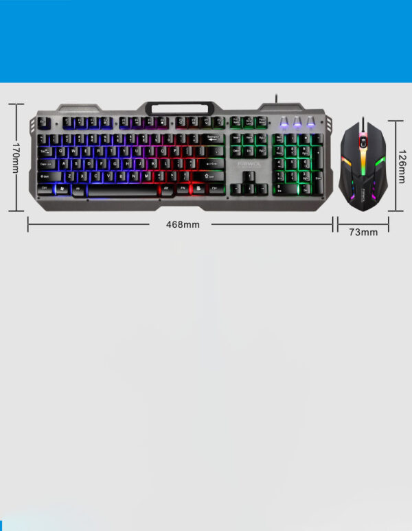 Friends Wolf KT600 Gaming Keyboard And Mouse Set Manipulator Feel Office Computer Metal Gaming Wired Keyboard USB - Image 2