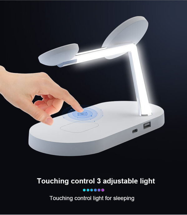 Multifunctional Five-In-One Magnetic Wireless Charging Watch Headset Desktop Mobile Phone Holder Charger 15W Fast Charge - Image 6