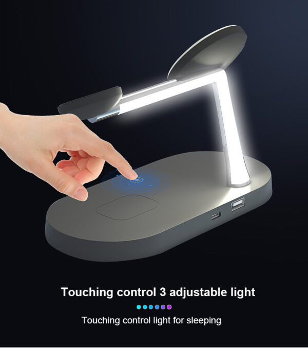 Multifunctional Five-In-One Magnetic Wireless Charging Watch Headset Desktop Mobile Phone Holder Charger 15W Fast Charge - Image 7