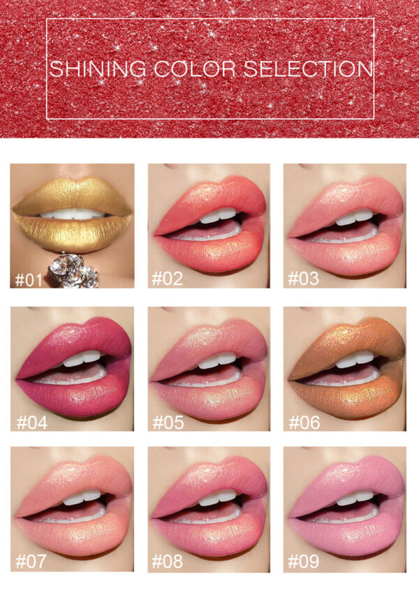Shiny Metallic Lipstick Pearlescent Color Temperature Change Lipstick Gilt Lipstick - Image 8