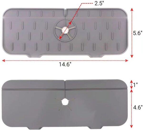 Kitchen Silicone  Faucet Absorbent Mat Sink Splash Guard Silicone Faucet Splash Catcher Countertop Protector For Bathroom Kitchen Gadgets - Image 7