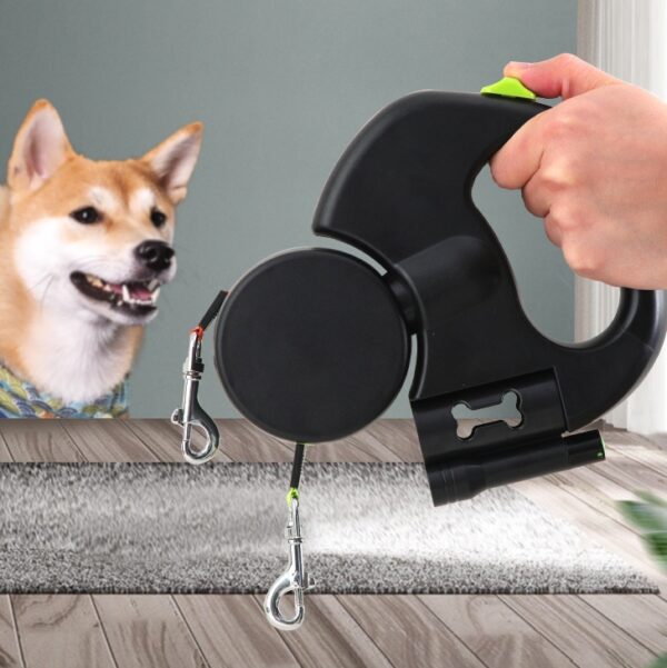 Retractable Dog Leash For Small Dogs Reflective Dual Pet Leash Lead 360 Swivel No Double Dog Walking Leash With Lights Pet Products - Image 3
