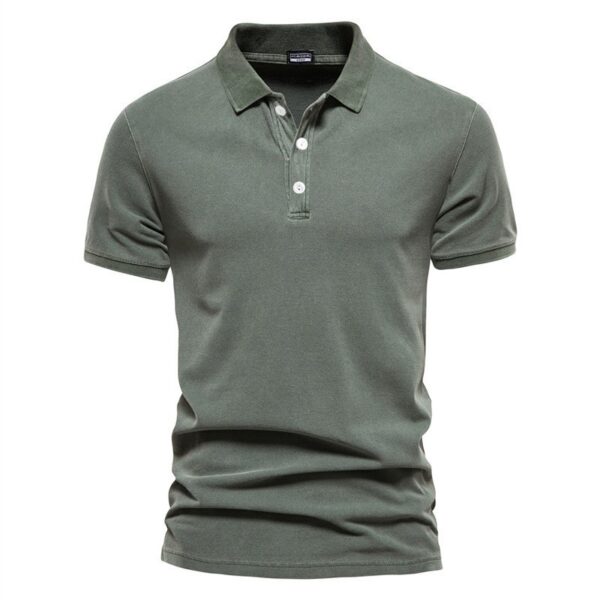 Lapel European And American Sports Men Twill Short Sleeve - Image 6
