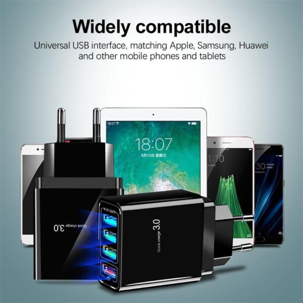 Illuminated 4USB Mobile Phone Charger 3A Charging Head - Image 10