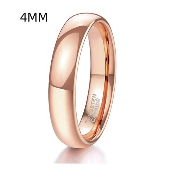 Tungsten Steel Rose Gold Simple Bracelet Glossy Curved Ring - Image 6
