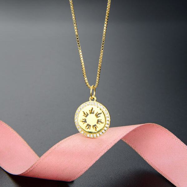 Sun Fire Round Clavicle Chain Necklace Female S925 Sterling Silver - Image 6