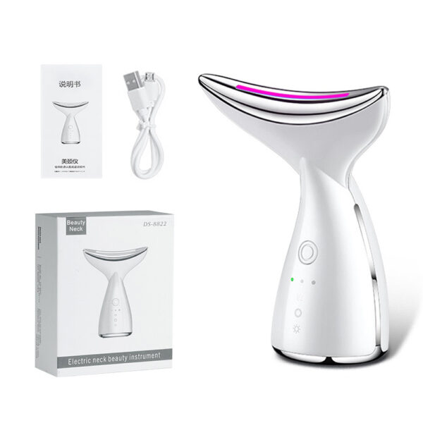 EMS Microcurrent Neck Face Beauty Device With 3 Colors LED Photon Therapy Skin Tighten Reduce Double Chin Face Lifting Devices - Image 2