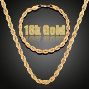 Men's Simplicity Gold Plated Twisted String Chain Suit