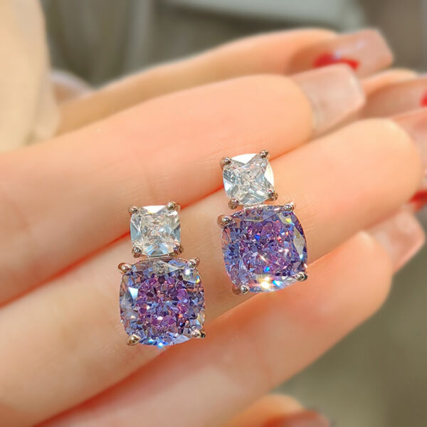 High Carbon Diamond Ice Flower Cut All-match Necklace - Image 7