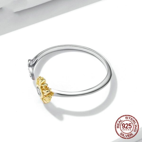 Gold Plated SUNFLOWER Open Ring - Image 5