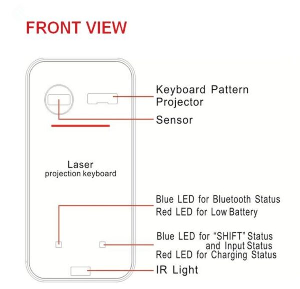 LEING FST Virtual Laser Keyboard Bluetooth Wireless Projector Phone Keyboard For Computer Pad Laptop With Mouse Function - Image 5