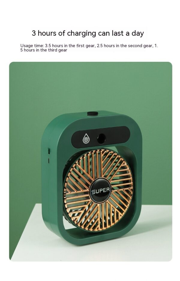 Air Conditioning Fan Desk Misting Fan Air Cooler Cooling USB Rechargeable Humidifier Portable Spray Fan With 3 Wind Speeds Mist Fan For Home - Image 10