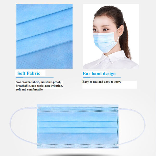 Professional Medical Mask Disposable 3-Ply Face Mask Antiviral Medical-Surgical Mask - Image 3