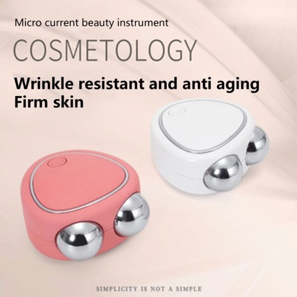Portable Facial Micro-current Beauty Instrument For Lifting Thinning And Reducing Edema With Double Roller Massager - Image 3