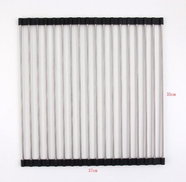 Folding Kitchen Drain Sink Rack Stainless Steel - Image 6