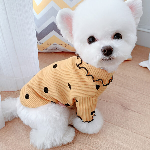 Dot turtleneck dog bottoming shirt - Image 9