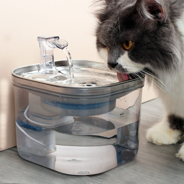 Pet Cat Dog Stainless Steel Automatic Circulation Water Dispenser Intelligent Fountain Pets Accessories - Image 2