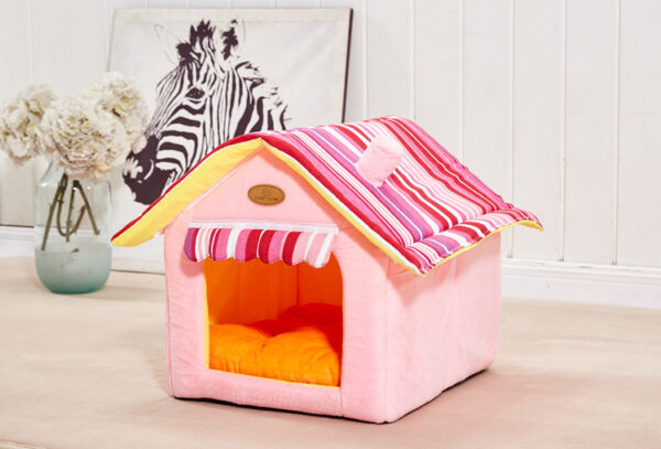 New Fashion Striped Removable Cover Mat Dog House Dog Beds For Small Medium Dogs Pet Products House Pet Beds for Cat - Image 4