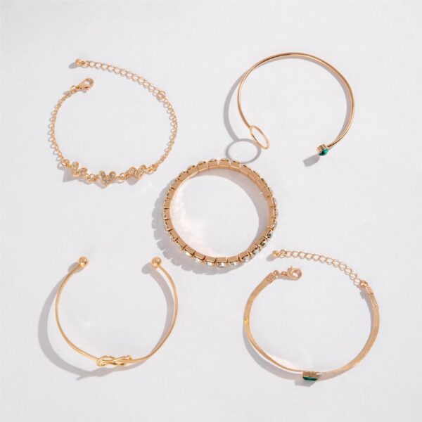 Fashion Special Diamond Jade Bracelet Suit - Image 6