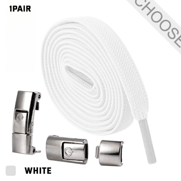 Press Lock Shoelaces Without Ties Elastic Laces Sneaker 8MM Widened Flat No Tie Shoe Laces Kids Shoelace For Shoes - Image 3