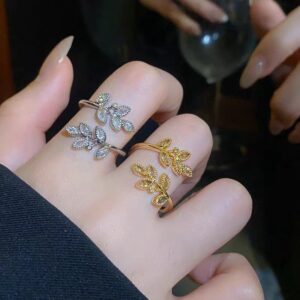 Leaves Open Ring Female Light Luxury Temperament High Sense