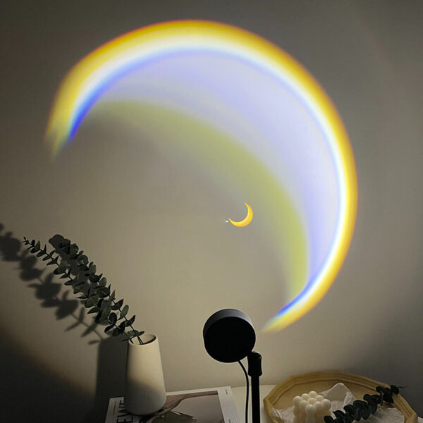 INS USB Moon Lamp LED Rainbow Neon Night Sunset Light Projector Photography Wall Atmosphere Lighting For Bedroom Home Decor - Image 2