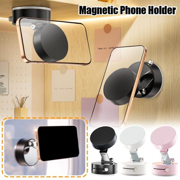Foldable Magnetic Vacuum Car Phone Holder Foldable Suction Cup With Suction Cup Hands-Free Navigation For Smart Phone - Image 2