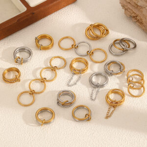 Geometric Multilayer Ring Stainless Steel Ring
