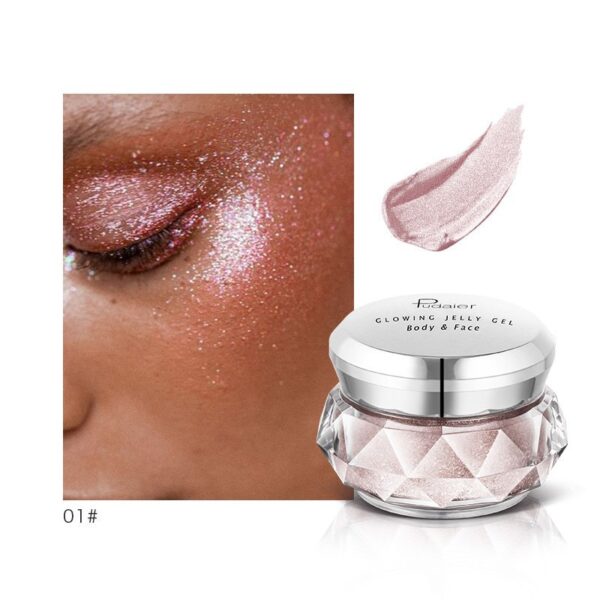 Face Highlighter Jelly Gel Mermaid Eyeshadow Glow Body Glitter Festival Makeup Iluminador Gold Liquid Highlighter Bronzer - Image 4